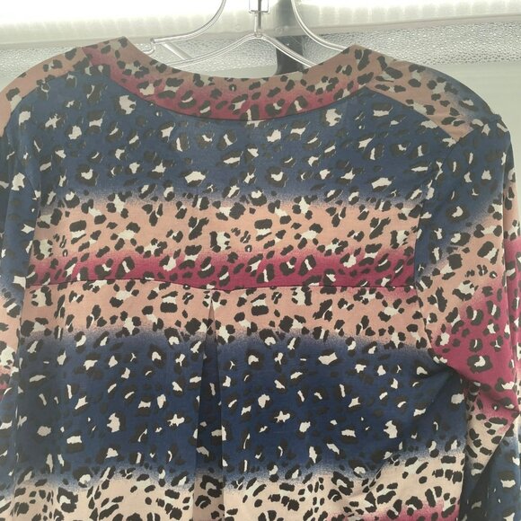 Honeyme Women's Mixed Print Top V-Neck 3/4 Sleeve Multicolor Size Small - Picture 6 of 9